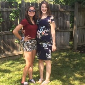 Isabel Maternity Blue Floral Boncon dress